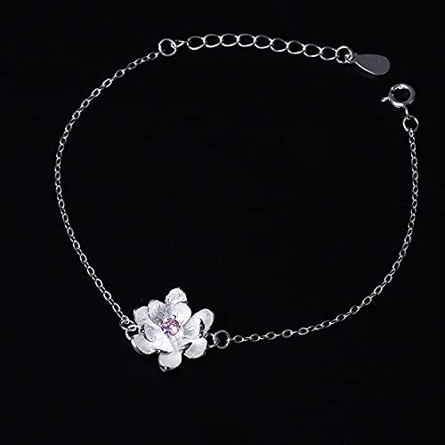 Bijoux en argent S925 pour femmes avec chaîne fine et fleurs réglables