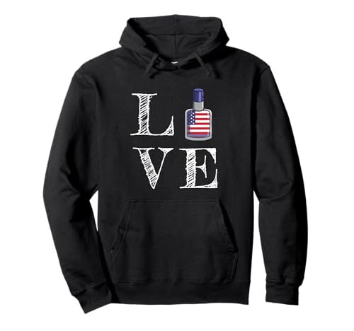 Patriotic Love Nail Polish 4th Of July Pullover Hoodie