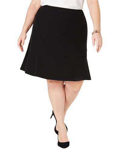 bar III Womens Plus Ruffle-Hem Suit Separate Pencil Skirt Black 18W