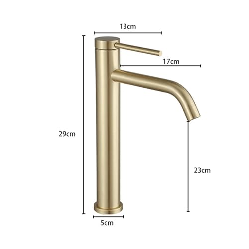 Grifo de lavabo de acero inoxidable en acabado dorado o negro con mezclador para agua fría y caliente 6