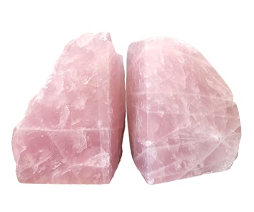 MOGEMT Natural Rose Quartz Bookends...