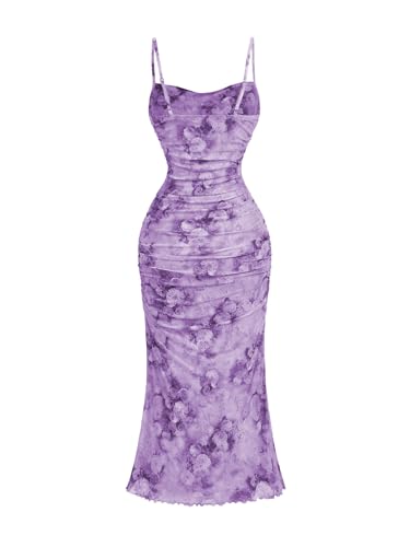 Image of GORGLITTER Women's Floral Spring Summer Wedding Guest Dress Bridal Shower Cocktail Tea Party Beach Midi Sun Dress 2026