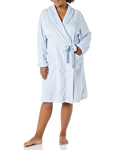 Image of Amazon Essentials Women's Mid-Length Plush Bath Robe, Loungewear (Available in Plus Size)