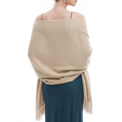 RUI VTRON Scarf for Women Fall Winter Scarves Warm Large Pashmina Shawls and Wraps Beige