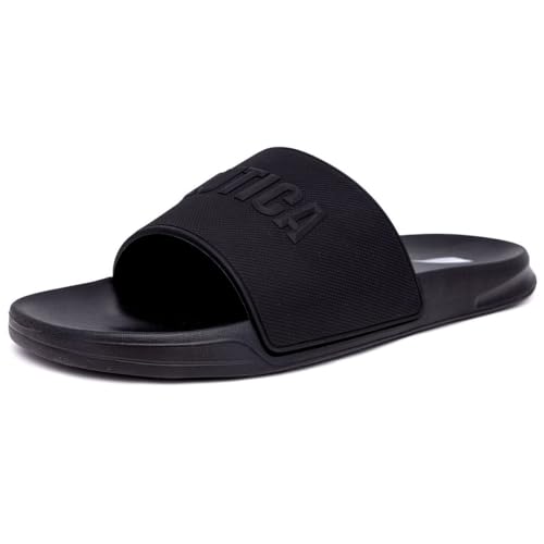 Image of Nautica Men's Open Toe Slide Sandals - Comfortable Indoor & Outdoor Shower Slippers