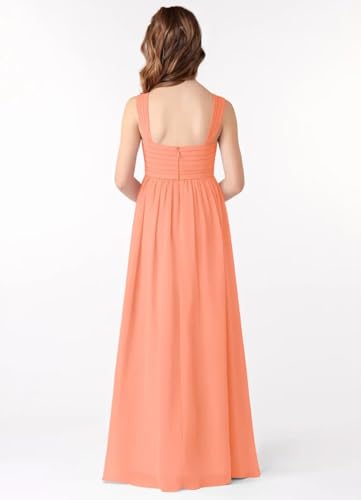 Long Girls's Sleeveless Bridesmaid Dresses for Junior Simple A Line Flower Girl Dress Sleeveless Sunset Jr Bridesmaid Dresses for Girl 7-16 Little Infant Junior Formal Gown2