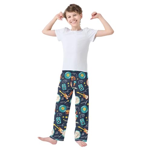Retro Musical Rock Instruments Boys Pants for Kids Jogger Pants with Pockets S-XL2