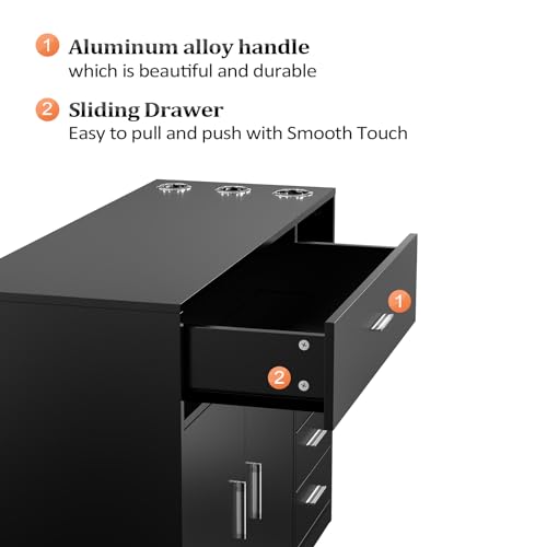 Salon-Station-Free-Standing-Cabinet-Barber-Hair-Styling-Stations-Beauty-Dresser-Spa-Bathroom-Equipment-with-5-Drawers-1-Storage-Cabinet-3-Hair-Dryer-Holders-Black