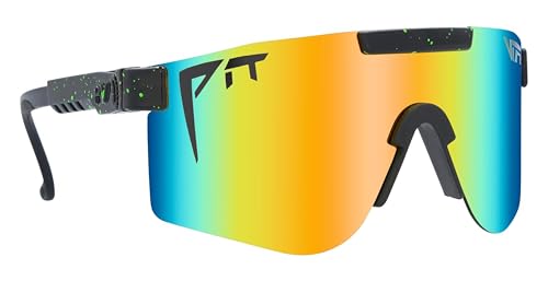 Image of Pit Viper Sunglasses I The Original I Wide Fit I Polarized Lens, Indestructible Frame I Turbo Adjustable for Perfect Fit I Micro Fiber Bag & Retainer Straps I Orange Lens, Black Frame