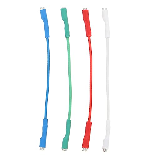 Housoutil 4Pcs Lead Wires Wear Resistant Oxygen Coded for Easy Use with Record Players Phonographs Safe Insulated Design for Reliable Performance