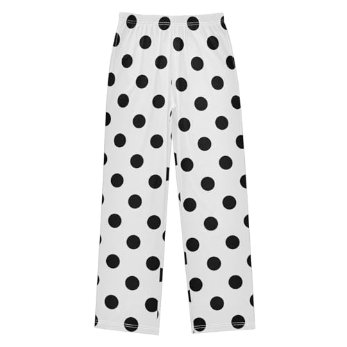 Boys' Pants Polka Dot Black White Long Bottoms Jogger Pants Elastic Waist Trousers with Pockets S-XL