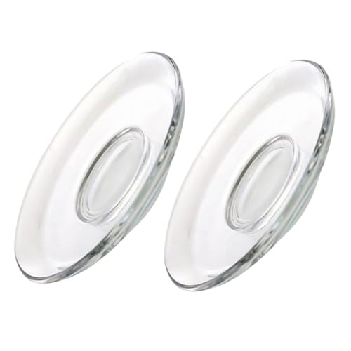 TOYANDONA 2 Pezzi Piattini Rotondi in Vetro Trasparente da Sottobicchieri per Tazza da tè Resistenti Graffi Acqua e Calore Leggeri e Facili da Pulire per Uso Domestico e Riutilizzabile