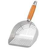 Fangxuee Pala para de Gatos de Acero Inoxidable, Escoba Pequeña y Recogedor, Antirrotura, Orificios de Doble para una Limpieza Rápida
