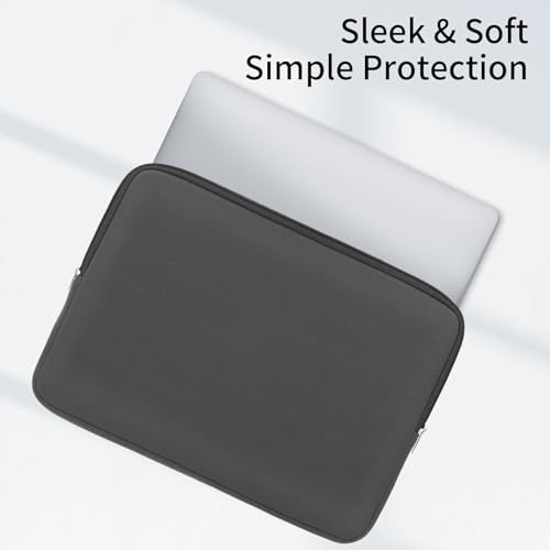 Image of Meyaar Sleeve for MacBook 16 inch, Compatible with MacBook Pro 16-inch M1 /M2 /M3 /M4 - Soft Padded Fur-Lined with Small Zipper Bag for Accessories (Grey, for MacBook 16 inch)