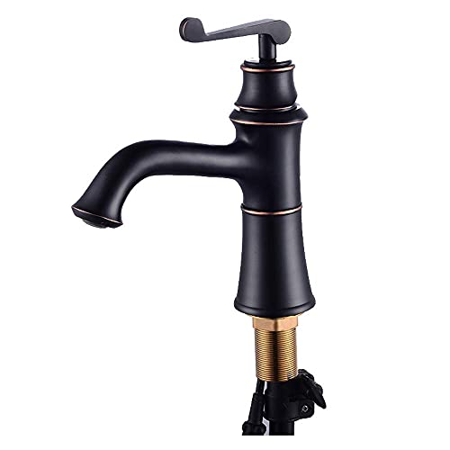 Robinet rétro en cuivre chromé mitigeur vintage chic pour lavabo de salle de bain