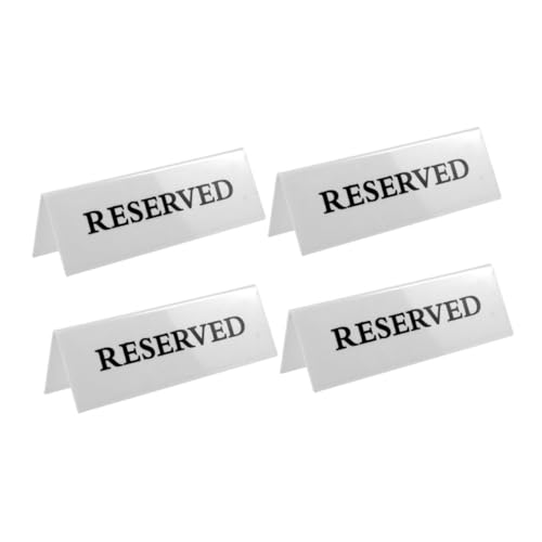 HEMOTON 4Pcs Reserved Table Tent Signs Acrylic Dining Table Markers for Weddings Events Restaurants and Office Meetings Lightweight and Portable Reservation Displays