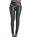 Produktbild ZhuiKunA Damen Slim Fit, Strech Hose, Leder-Optik, High-Waist, Kunstlederhose Schwarz 38