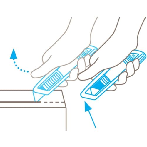MARTOR Sicherheitsmesser Mit Klingeneinzug, SECUNORM 500, Profi Cuttermesser, Aluminium, Rechts- & Linkshänder, Logistik, GS Geprüft