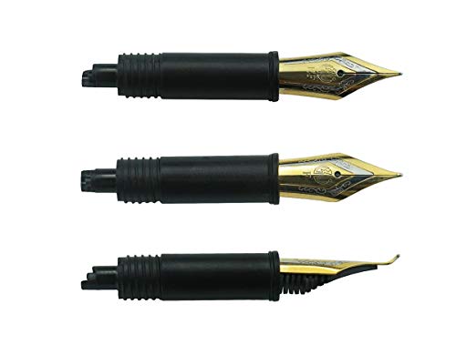Image of Set of 3 Hongdian Gold Edge Fountain Pen Nibs (Fine, Extra Fine and Curved Nib) for Black Forest 1850, 1851, 1861, M2, M1, 1843, 6013, 517D, 517S, 525, 1843 and 920 Series