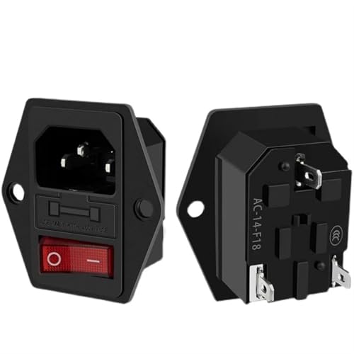 Toma de corriente AC-01A-1 con fusible de protección y terminales de latón de 10A 250V