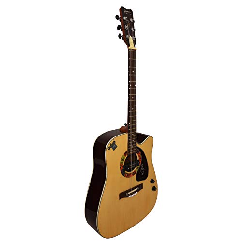 Image of Godson Jumbo Rose Wood Cut A Way 6-Strings Right-Handed Acoustic Guitar-Semi-Electric with Bag (Natural) Ver-2.0