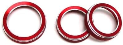 Temperature Adjustment Knob for Grand for Cherokee 2014 2015 2016 2017 2018 2019 2020 2021 Air Conditioning Ring Volume Radio Button Switch Knob Cover Climate Control HVAC(Red)