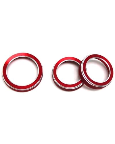 Temperature Adjustment Knob Air Conditioning Ring Volume Radio Button Switch Knob Cover Climate Control HVAC (Red)