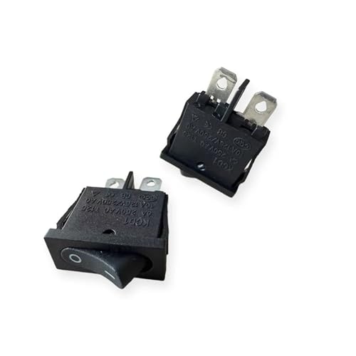 Interruptor basculante KCD1-110 plano de 2 pines y 2 posiciones 6A 250V CA color negro
