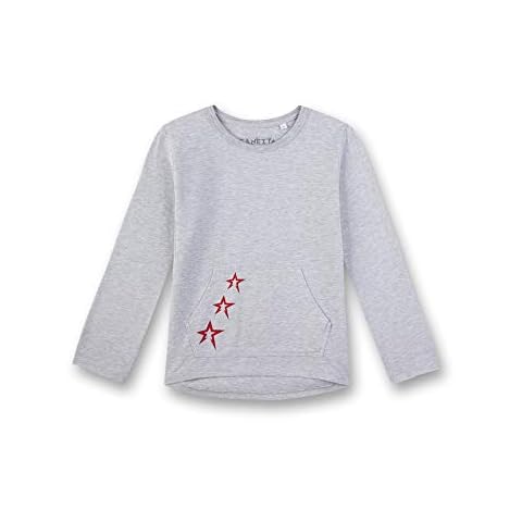 Sanetta Girl's Grey Pyjama Top with Glitter Cover