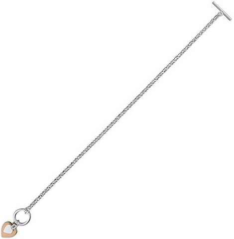 Strictly Gifts Silver & Rose Gold Double Love Heart T Bar Bracelet for Women Girls Mum Daughter Friend with Gift Box 925 Sterling - Image 5