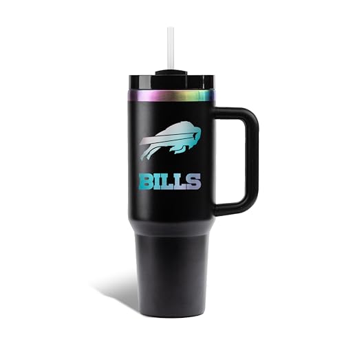 Image of The Memory Company Officially Licensed NFL - Buffalo Bills 40oz Iridescent Tumbler with Handle