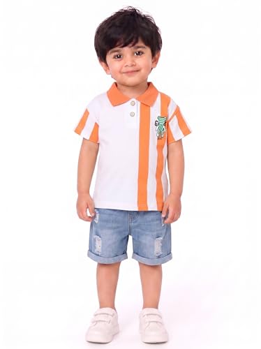 Image of Krishn Creations Kids Clothes for Boys | Cotton Printed Half Sleeve T-shirt and Shorts Baby Boy Dress | Casual Wear Kids Clothes
