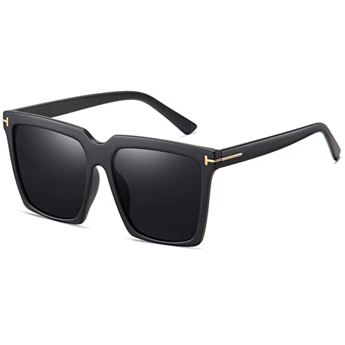 EYLRIM Oversized Square sunglasses for Women Men Black Big Frame Shades Outdoor Sun Glasses UV400 Protection - Image 5