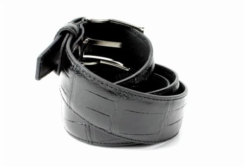 Ivan Troy Men’s Casual Italian Leather Embossed Crocodile Belt|Dress Belt With Jean Classic Silver Buckle3