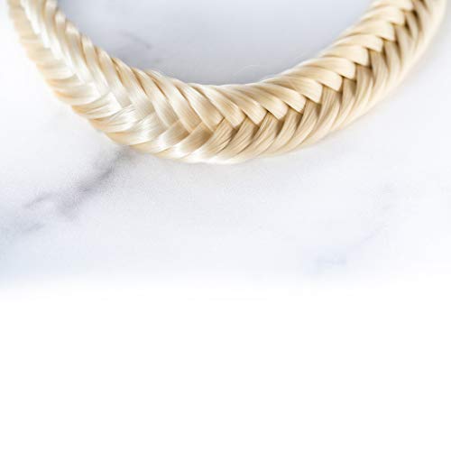 Image of Madison Braids Women's Headband Hair Braid Natural Looking Synthetic Hair Piece Extension - Blaire Fishtail - Platinum