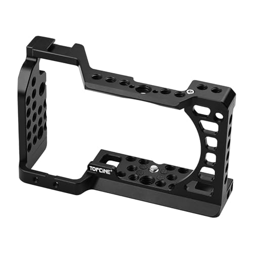 Topcine Camera Cage Video Stabilizer for Sony A6500 A6400 A6300 A6000 A6100 Cameas with Cold Shoe,Handle Locating Holes,Multiple 1/4
