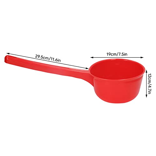 Kitchen Water Scoop, Large Capacity Long Handle Ladle Water Dipper Thickened Plastic Long Handle Agricultural Water Ladle for Garden Bathroom Kitchen (Red)