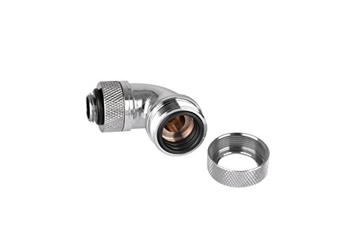 Image of Thermaltake Pacific DIY LCS Chrome G1 /4 PETG 16mm (5 /8 inch) OD Tube 90 Degree Compression Fitting Cooling CL-W097-CA00SL-A