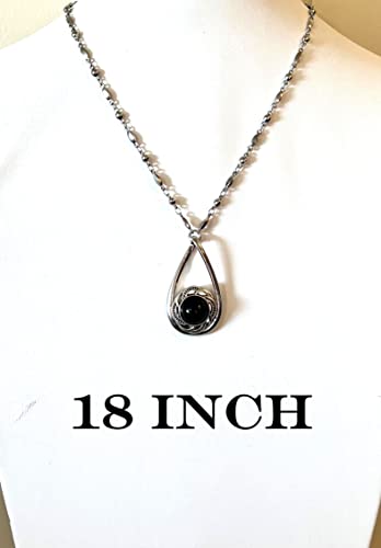 Hidden Hollow Beads Snap Interchangeable Women's Fashion Jewelry Necklace, 18" or 24" long, Fancy STRONG Stainless Steel Chain. Comes in a gift box. 5