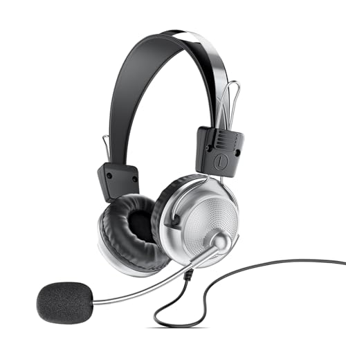 Image of Intex Magna Wired USB Headphone with Microphone | 40mm Drivers & Lightweight | Crystal Clear Sound with Audio Control Keys | Over Ear Design (Black)