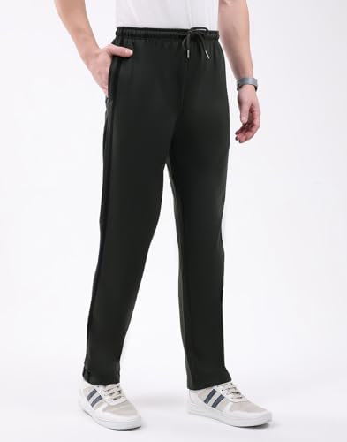 Image of Monte Carlo Men's Regular Fit Solid Track Pants | Drawstring Closure | Side Pocket Sports Lower | Comfortable & Stylish Lower for Men's