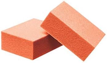 PrettyClaw | 40pc Mini Disposable Nail Buffer Blocks 80/80 White Grit Orange Buffing Sanding Nail File 2 Sided