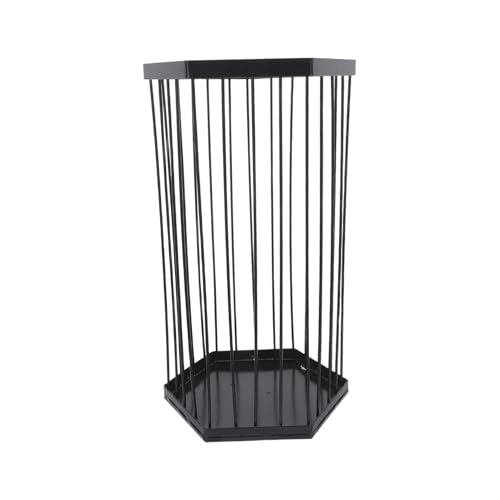 Porte-parapluie en métal de grosse capacité au design minimaliste noir robuste