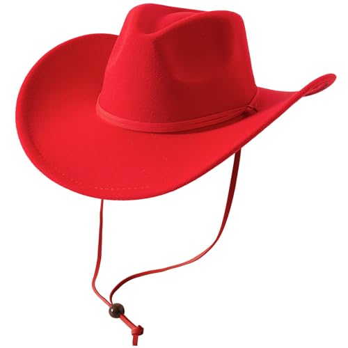 Lanzom Women Men Retro Felt Wide Brim...