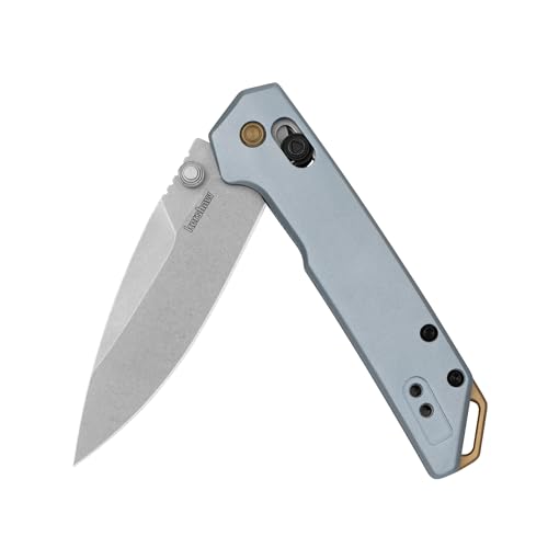 Kershaw Mini Iridium Folding Pocket Knife, 3 inch D2 Steel Blade, DuraLock, Aluminum Handle, Pocketclip