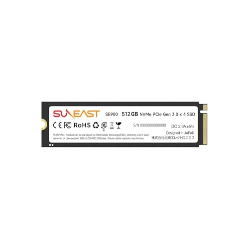 Amazon | SUNEAST 512GB NVMe SSD PCIe Gen 3.0 ×4 M.2 Type 2280 内蔵