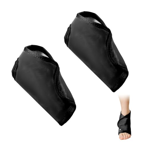 PEUTIER 2pcs Ankle Castor Oil Pack, Comfortable Castor Oil Pack Wrap for Feet Castor Oil Compress Wrap for Women Foot Ankle Support, Castor Oil Not Included(Black)