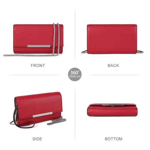 Image of AFKOMST Clutch Purses for Women Small Convertible Wristlet and Evening Bag | Vegan Leather, Fits 6.7-inch Phone /Passport, Versatile for Formal Events /Prom /Wedding /Cocktail /Night Out /Daily Use