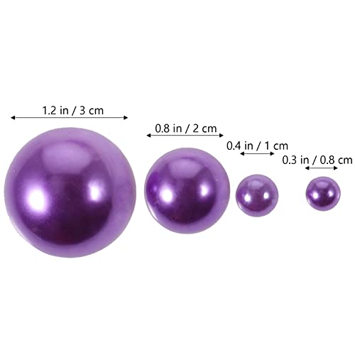 125pcs Vase Filled with Pearls Vase Filler Pearls Filler Wedding Decor for Pearl Beads for Jewelry Making Purple Abs Brush Nonporous(Only) - Image 3