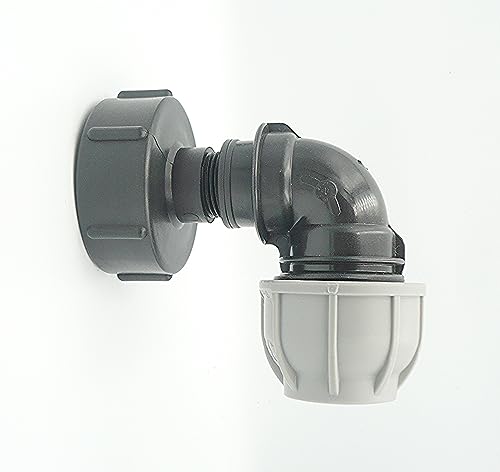 Adattatore IBC (filettatura grossa S60X6) a 32 mm ANGOLATO MDPE raccordo a compressione NB colore può variare dall'immagine mostrata.